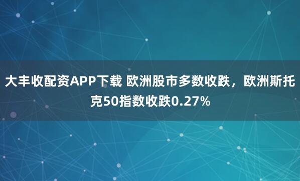 大丰收配资APP下载 欧洲股市多数收跌，欧洲斯托克50指数收跌0.27%