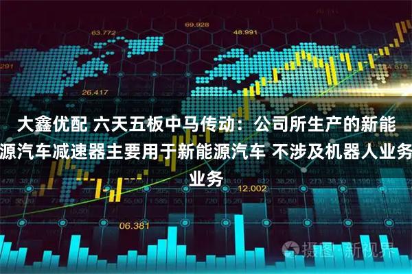 大鑫优配 六天五板中马传动：公司所生产的新能源汽车减速器主要用于新能源汽车 不涉及机器人业务